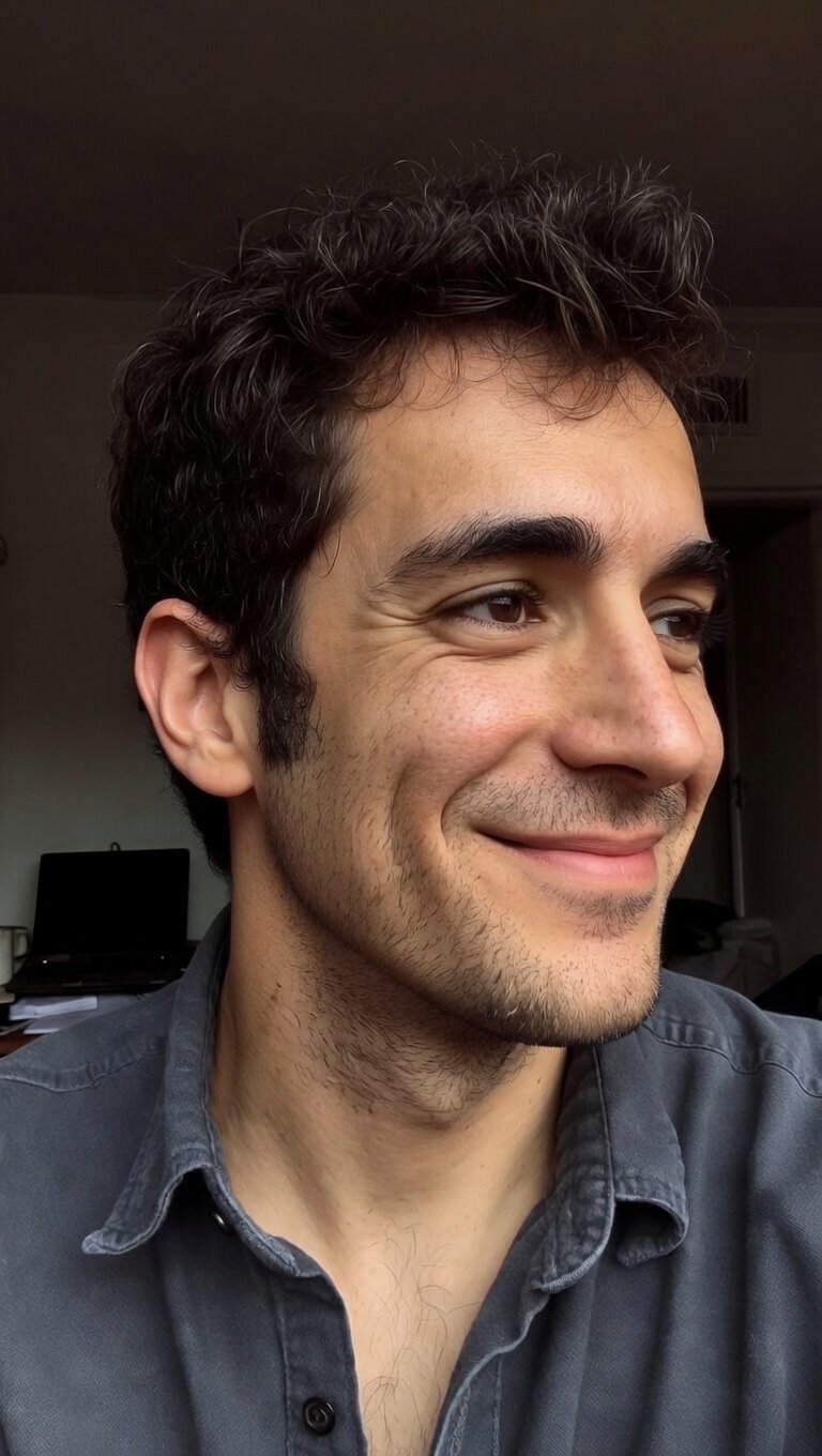 Daniel Fadlon at home in Tel Aviv